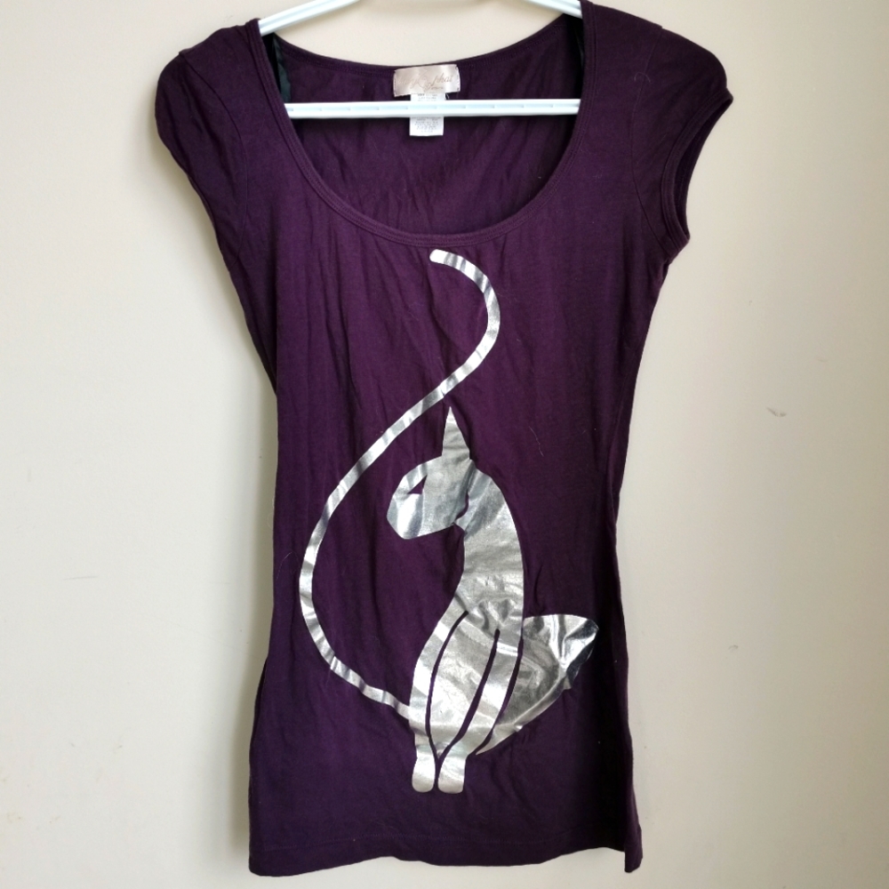 (3 for $25) Baby Phat women short sleeve top in purple color - Size S